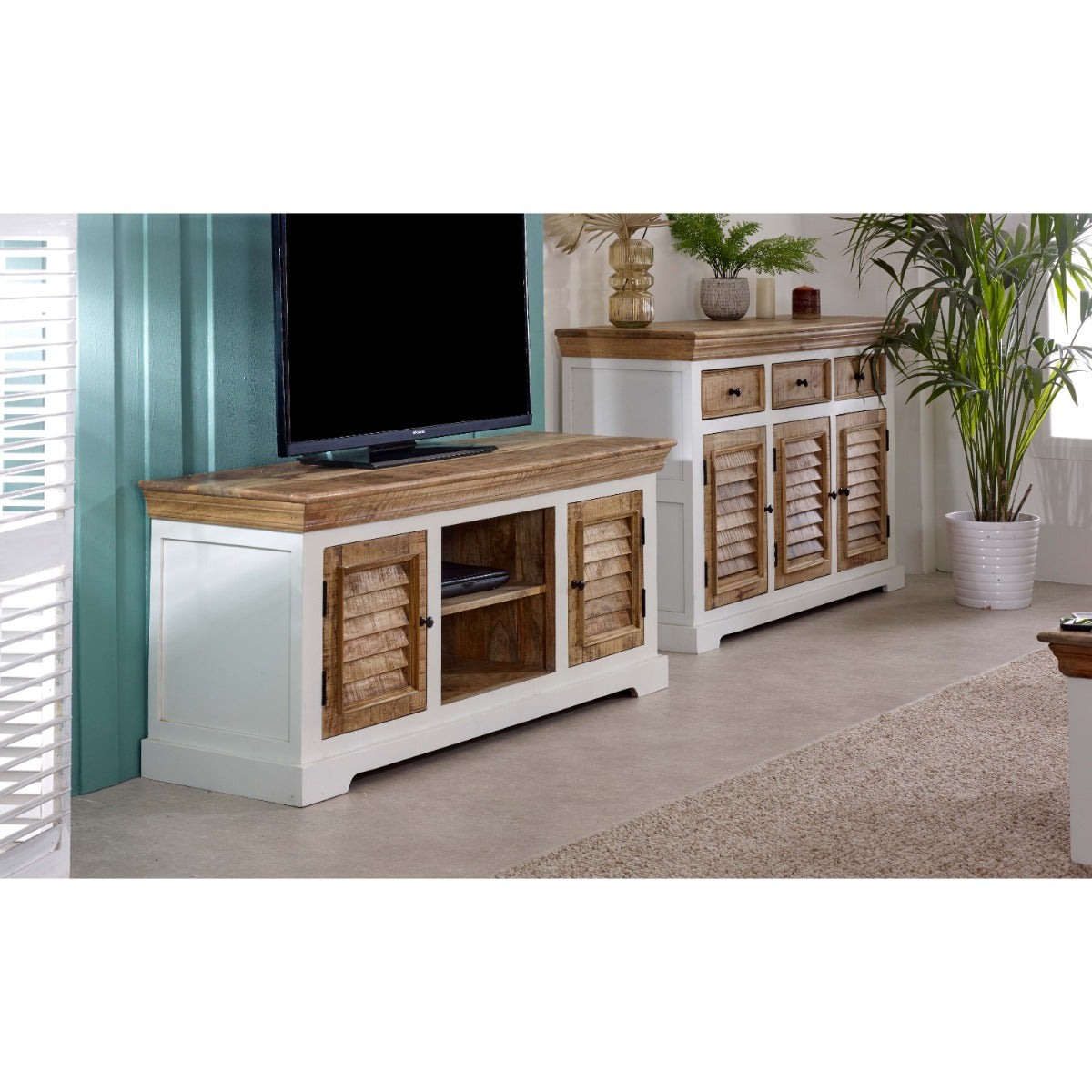 Alfie Tv Cabinet Upto 57" Solid Mango Wood
